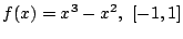 $ \displaystyle{f(x) = x^{3} - x^{2},  [-1,1]}$