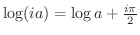 $\log(ia) = \log{a} + \frac{i\pi}{2}$