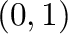 $(0,1)$