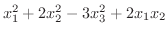 $x_{1}^2 + 2x_{2}^2 - 3x_{3}^2 + 2x_{1}x_{2}$