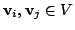 $ {\bf v}_{i},{\bf v}_{j} \in V$