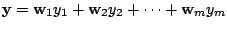 $\displaystyle {\mathbf y} = {\bf w}_{1}y_{1} + {\bf w}_{2}y_{2} + \cdots + {\bf w}_{m}y_{m} $