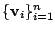 $ \{{\bf v}_{i}\}_{i=1}^{n}$