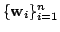 $ \{{\bf w}_{i}\}_{i=1}^{n}$