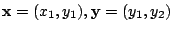 $ {\mathbf x} = (x_{1},y_{1}), {\mathbf y} = (y_{1},y_{2})$