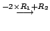 $\displaystyle \stackrel{ -2 \times R_{1} + R_{2}}{\longrightarrow }$