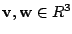 $ {\bf v},{\bf w} \in R^{3}$