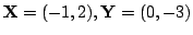 $ {\mathbf X} = (-1,2), {\mathbf Y} = (0,-3)$