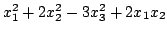 $ x_{1}^2 + 2x_{2}^2 - 3x_{3}^2 + 2x_{1}x_{2}$
