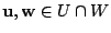 $ {\bf u},{\bf w} \in U \cap W$