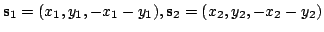 $ {\bf s}_{1} = (x_{1},y_{1},-x_{1}-y_{1}), {\bf s}_{2} = (x_{2},y_{2},-x_{2}-y_{2})$
