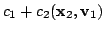 $\displaystyle c_{1} + c_{2}({\mathbf x}_{2},{\bf v}_{1})$
