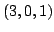 $ (3,0,1)$