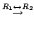 $\displaystyle \stackrel{R_{1} \leftrightarrow R_{2}}{\rightarrow}$