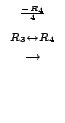 $\displaystyle \stackrel{\begin{array}{cc}
{}^{\frac{-R_{4}}{4}}\\
{}^{R_{3} \leftrightarrow R_{4}}
\end{array}}{\rightarrow}$