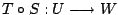 $ T \circ S : U \longrightarrow W$