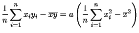 $\displaystyle \frac{1}{n} \left(\sum_{i=1}^{n} x_{i}^2 - 2\overline x \sum_{i=1}^{n}x_{i} + \sum_{i=1}^{n}{\overline x}^2\right)$