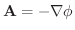 $\textbf{A} = -\nabla \phi$