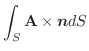 $\displaystyle \int_{S}\textbf{A} \times \boldsymbol{n}dS$