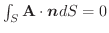 $\int_{S}\textbf{A}\cdot\boldsymbol{n}dS = 0$