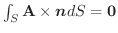 $\int_{S}\textbf{A} \times \boldsymbol{n}dS = \textbf{0}$