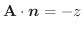 $\textbf{A} \cdot \boldsymbol{n} = -z$