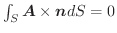 $\int_{S}\boldsymbol{A}\times \boldsymbol{n}dS = 0$