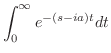 $\displaystyle \int_{0}^{\infty}e^{-(s-ia)t}dt$