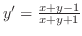 $y^{\prime} = \frac{x + y - 1}{x + y + 1}$