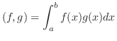 $\displaystyle (f,g) = \int_{a}^{b}f(x)g(x)dx $