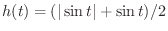 $h(t)=(\vert\sin t\vert+\sin t)/2$
