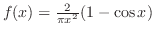 $f(x) = \frac{2}{\pi x^2}(1 - \cos{x})$