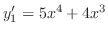 $y_{1}^{\prime} = 5x^{4} + 4x^{3}$